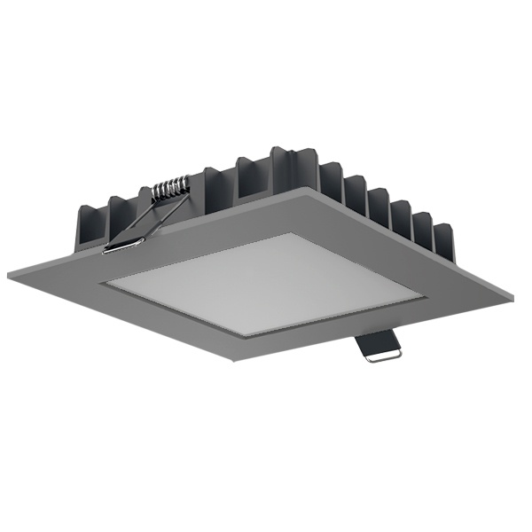 Светильник светодиодный Вартон DL-03 квадратный встраиваемый 110х110х25мм 12W 3000K IP44 RAL9005