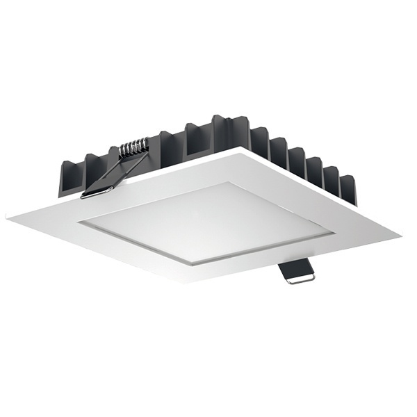 Светильник светодиодный Вартон DL-03 квадратный встраиваемый 200х200х25мм 25W 3000K IP44 RAL7045