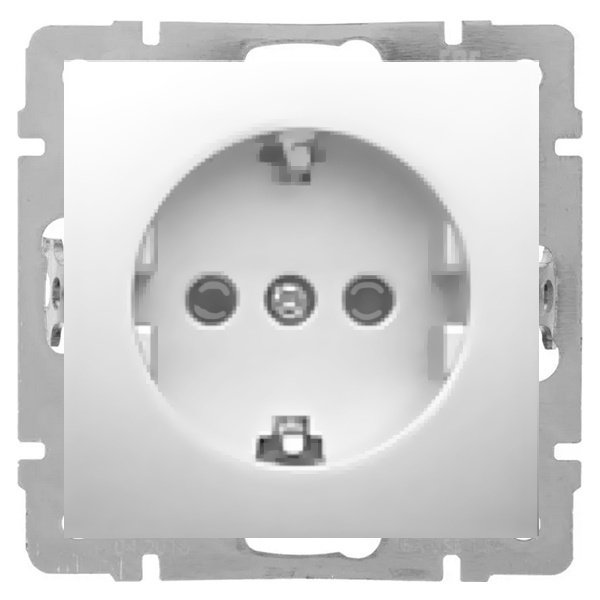 Розетка с заземляющим контактом, без шторок Экопласт LK80, белый