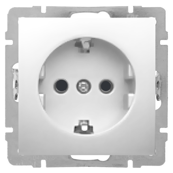 Розетка с заземляющим контактом, со шторками Экопласт LK80, белый