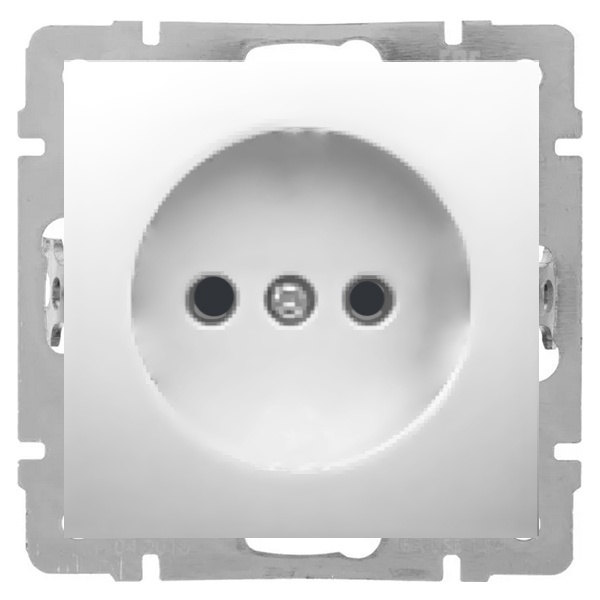 Розетка без заземляющего контакта, со шторками Экопласт LK80, белый