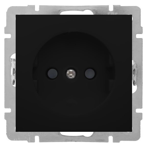 Розетка без заземляющего контакта, со шторками Экопласт LK80, черный бархат