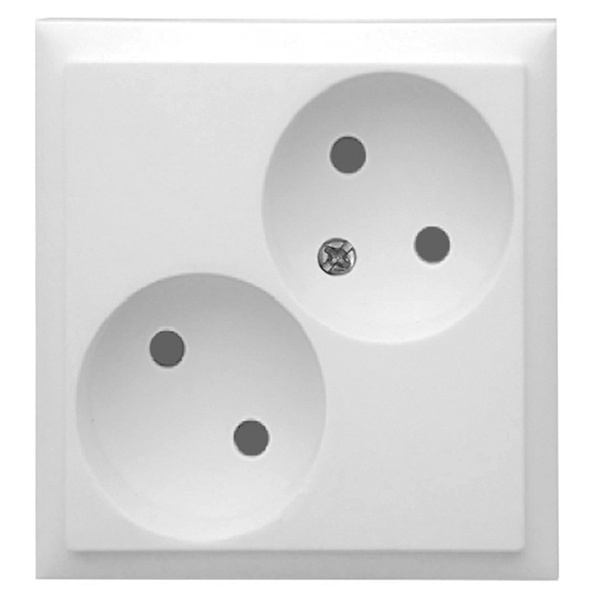 Розетка двойная без заземляющего контакта, со шторками Экопласт LK80, белый