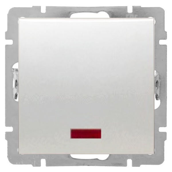 Переключатель 1-клавишный Экопласт на 2 направления c индикатором 16 A 250 B LK80, белый