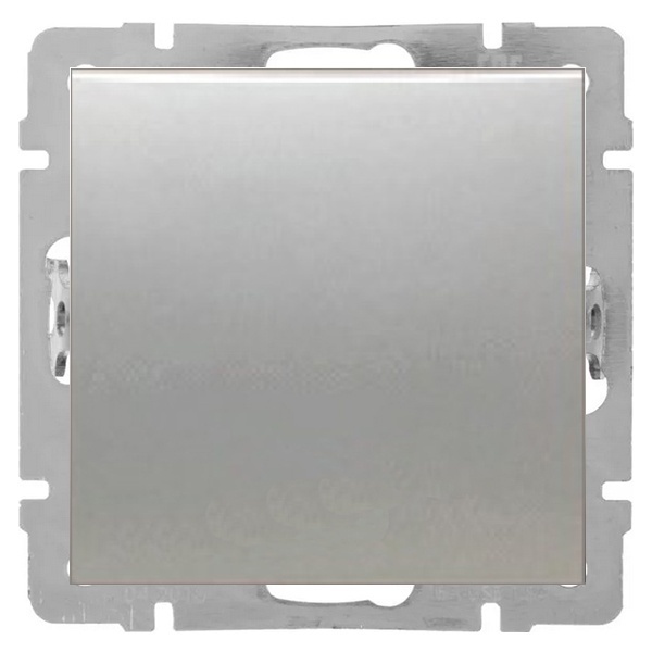 Кнопка 1-клавишная Экопласт 10 A 250 B LK80, серебристый металлик