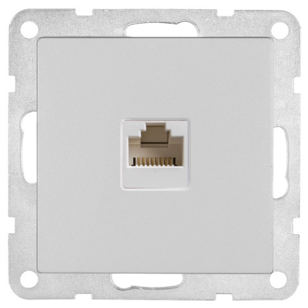 Розетка компьютерная Экопласт RJ-45 кат.5е с накладкой LK80, белый