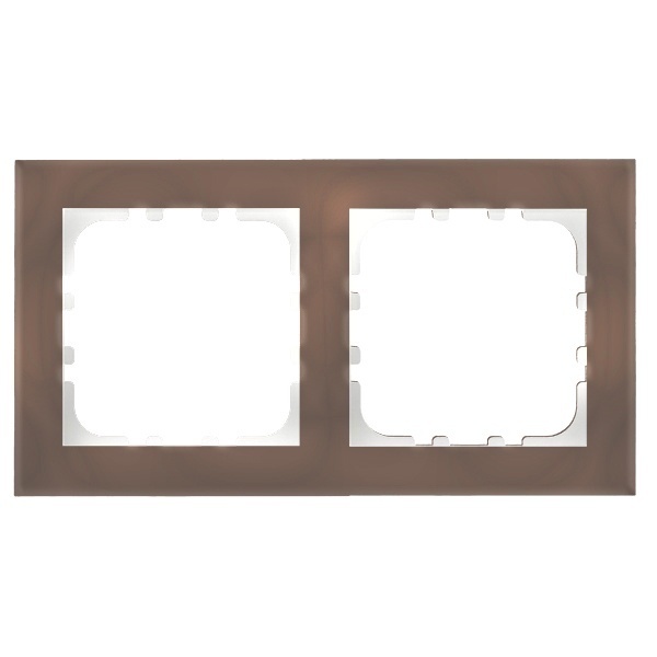 Рамка 2-постовая Экопласт LK80 натуральное стекло (кремовый)