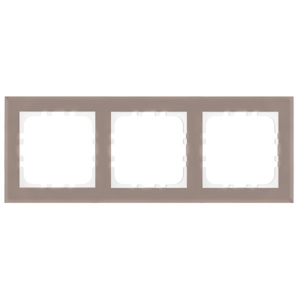Рамка 3-постовая Экопласт LK80 натуральное стекло (кремовый)