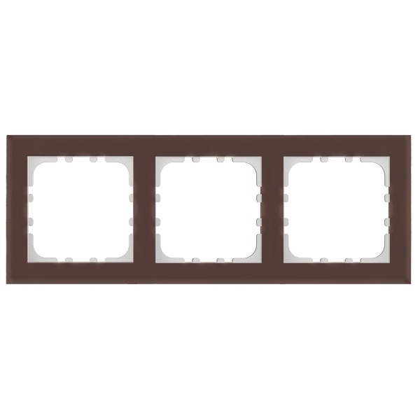 Рамка 3-постовая Экопласт LK80 натуральное стекло (серо-коричневый)