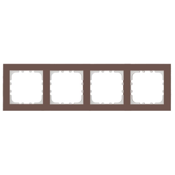 Рамка 4-постовая Экопласт LK80 натуральное стекло (серо-коричневый)
