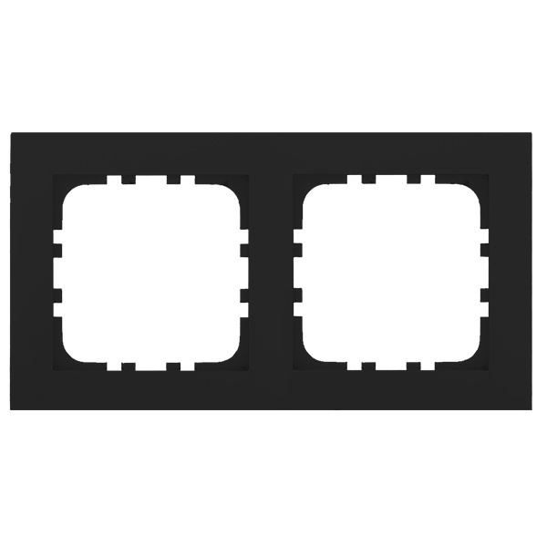 Рамка 2-постовая Экопласт LK80 Flat (черный бархат)
