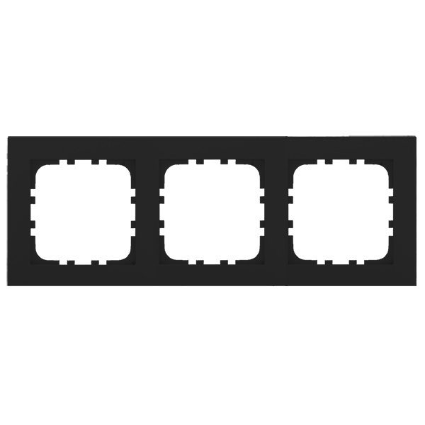 Рамка 3-постовая Экопласт LK80 Flat (черный бархат)