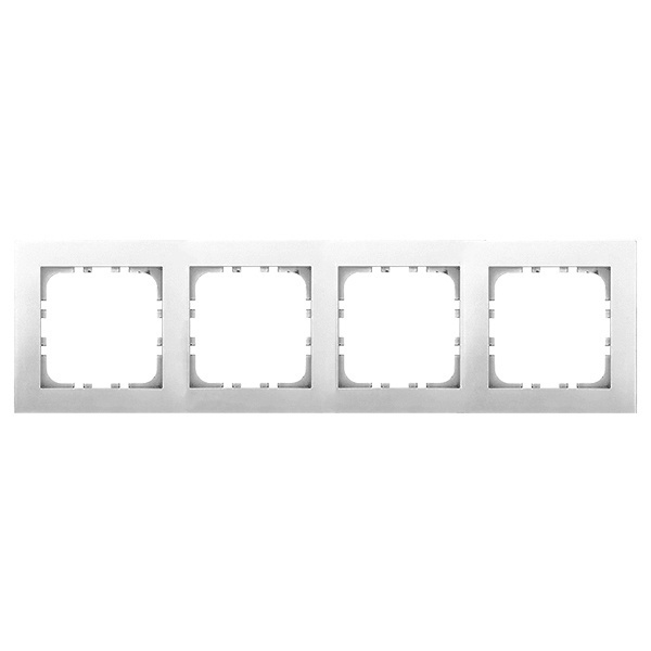 Рамка 4-постовая Экопласт LK80 Flat (серебристый металлик)