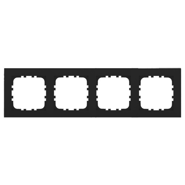 Рамка 4-постовая Экопласт LK80 Flat (черный бархат)