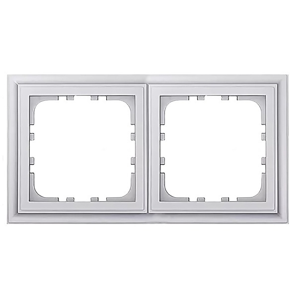 Рамка 2-постовая Экопласт LK80 Classic серебристый металлик