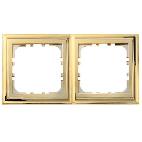 Рамка 2-постовая Экопласт LK80 Classic золото-электро