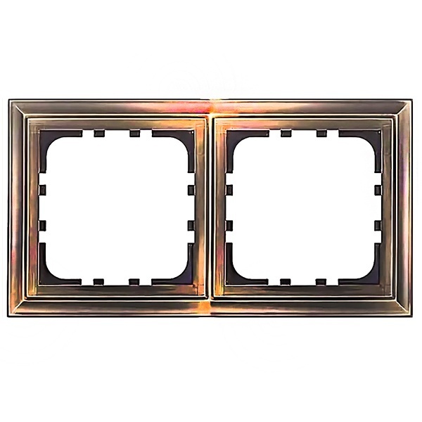 Рамка 2-постовая Экопласт LK80 Classic бронза-электро