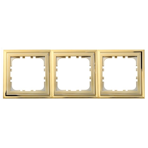 Рамка 3-постовая Экопласт LK80 Classic золото-электро