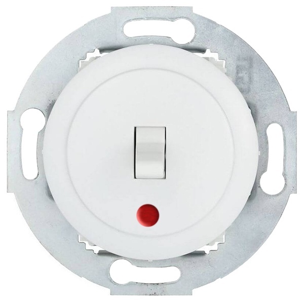 Переключатель 1-рычажковый Экопласт на 2 направления c индикатором 10 A 250 B Vintage, белый