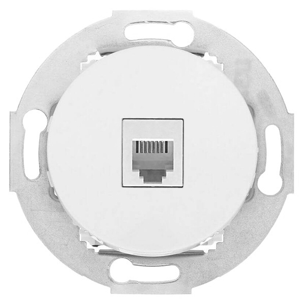 Розетка компьютерная Экопласт RJ-45 кат. 6 с накладкой Vintage, белый