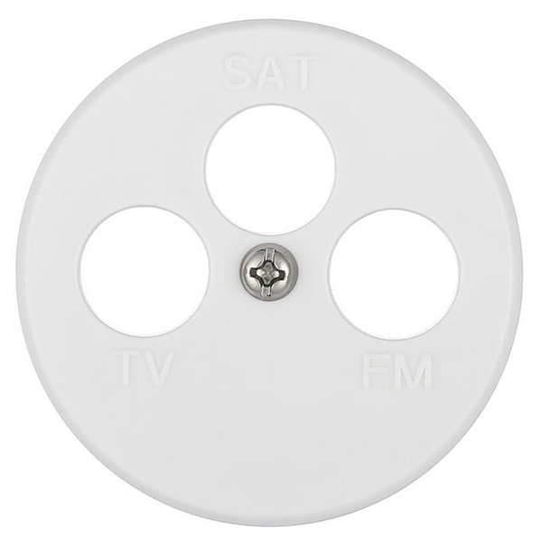 Накладка для розетки Экопласт TV+FM+SAT 3 отверстия Vintage, белый