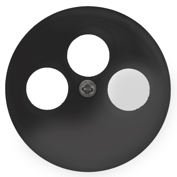 Накладка для розетки Экопласт TV+FM+SAT 3 отверстия Vintage, черный