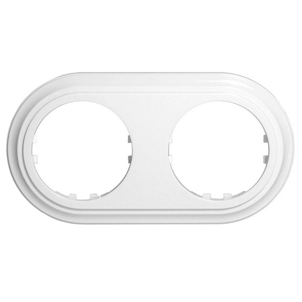 Рамка 2-постовая круглая Экопласт Vintage-Classic, белый