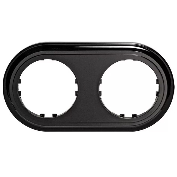 Рамка 2-постовая круглая Экопласт Vintage-Classic, черный