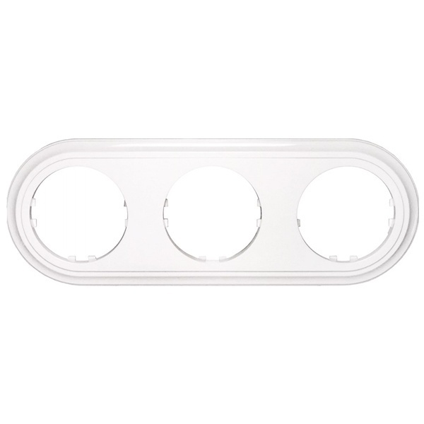 Рамка 3-постовая круглая Экопласт Vintage-Classic, белый