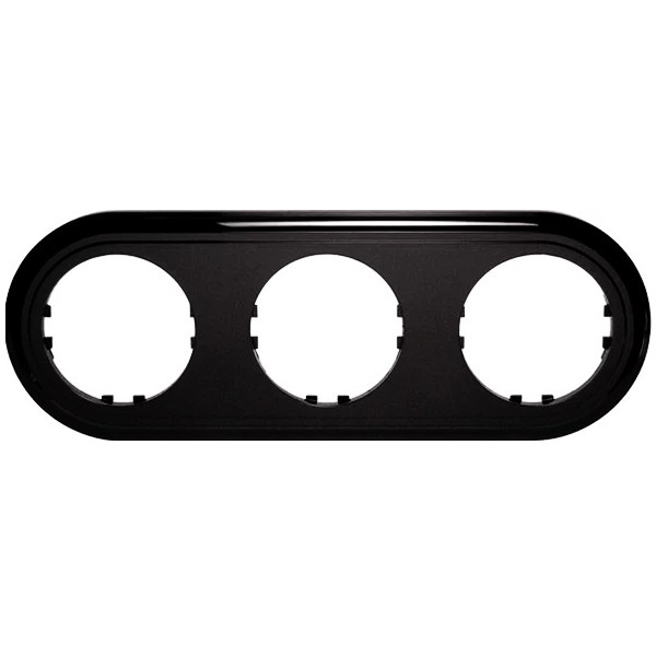 Рамка 3-постовая круглая Экопласт Vintage-Classic, черный