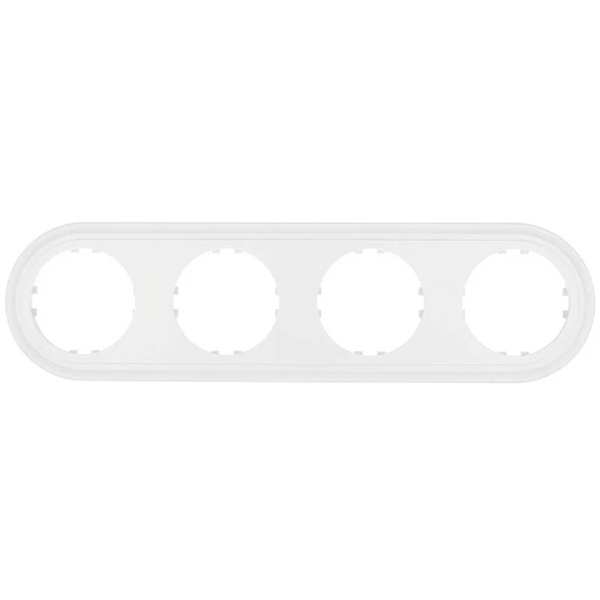 Рамка 4-постовая круглая Экопласт Vintage-Classic, белый