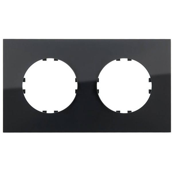 Рамка 2-постовая квадрат Экопласт Vintage-Quadro, черный