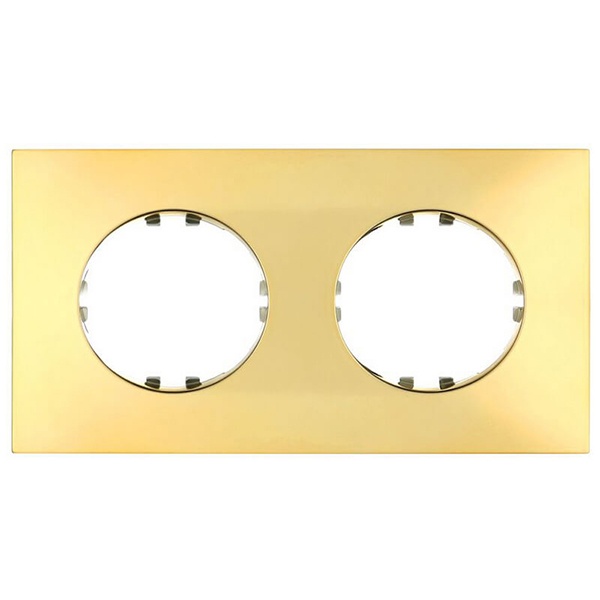 Рамка 2-постовая квадрат Экопласт Vintage-Quadro, золото