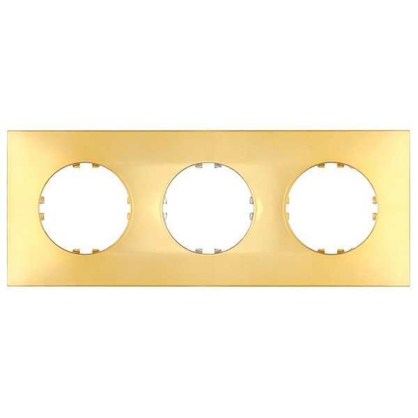 Рамка 3-постовая квадрат Экопласт Vintage-Quadro, золото