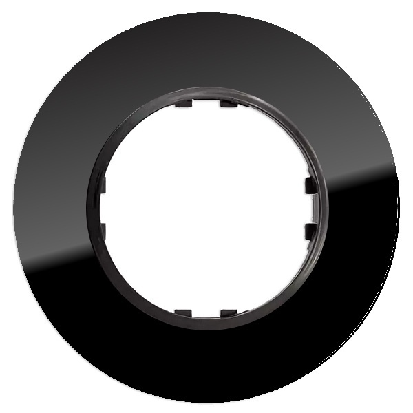 Рамка 1-постовая круглая Экопласт Vintage из натурального темного стекла