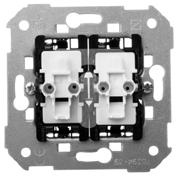 Переключатель двухклавишный Simon 82 с подсветкой 10А 250В, механизм