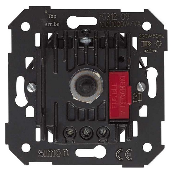 Светорегулятор Simon 82 поворотно-нажимной (проходной) 100-1000Вт S27, механизм