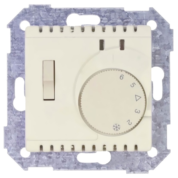 Термостат Simon 82 с датчиком в пол и выключателем - контроль отопления, слоновая кость (бежевый)