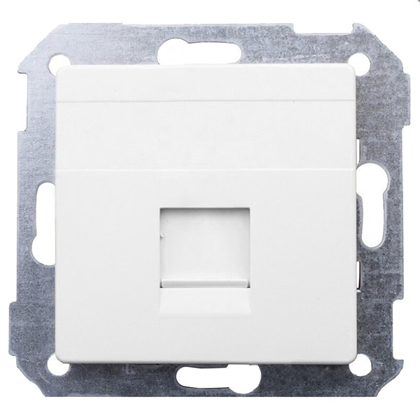 Адаптер со шторками Simon 82 на 1 коннектор UTP (RJ45) FTP (RJ45) RJ12 AMP, белый