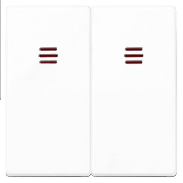 Клавиши Simon 82 (2 шт) для двухклавишного выключателя с подсветкой, белый