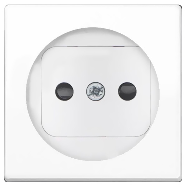 Накладка Simon 82 на розетку двухполюсную 2П без заземления с защитными шторками, белый