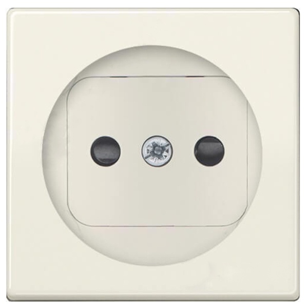 Накладка Simon 82 на розетку двухполюсную 2П без заземления с защитными шторками, слоновая кость (бежевый)