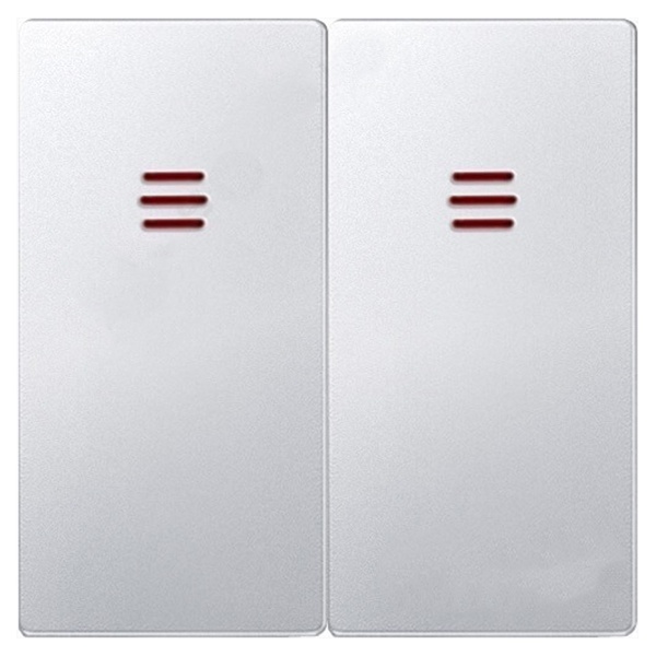 Клавиши Simon 82 (2 шт) для двухклавишного выключателя с подсветкой, алюминий