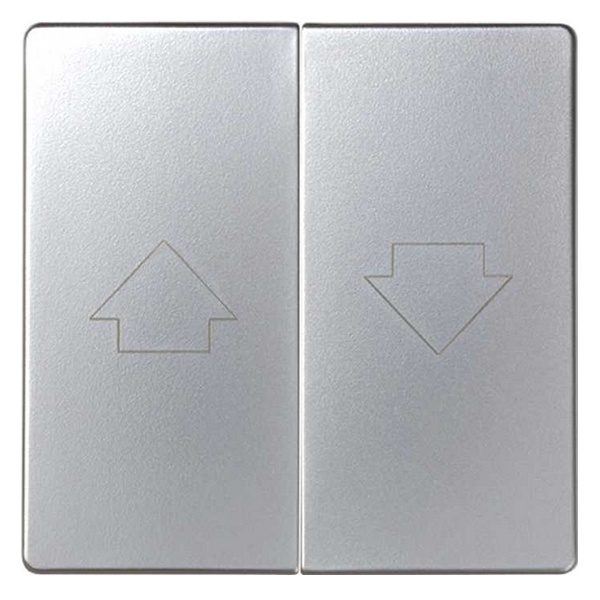 Клавиши Simon 82 (2 шт) для двухклавишного кнопочного выключателя управления жалюзи, алюминий