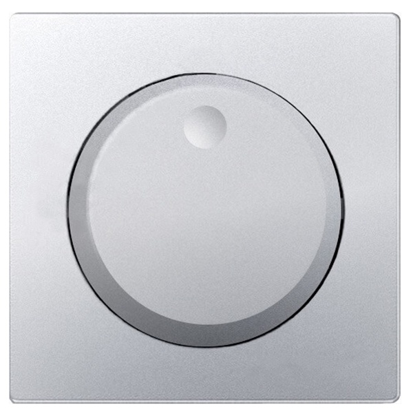 Накладка Simon 82 на проходной поворотно-нажимной светорегулятор, алюминий