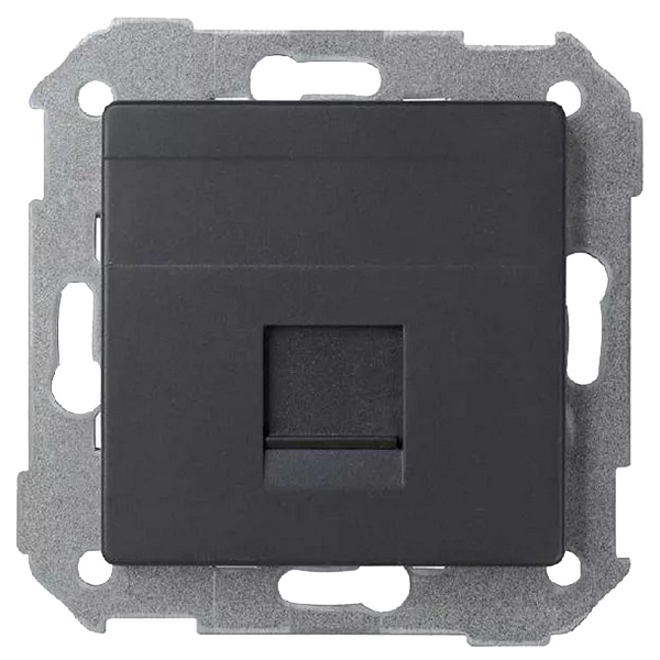 Адаптер со шторками Simon 82 на 1 коннектор UTP (RJ45) SYSTIMAX, графит