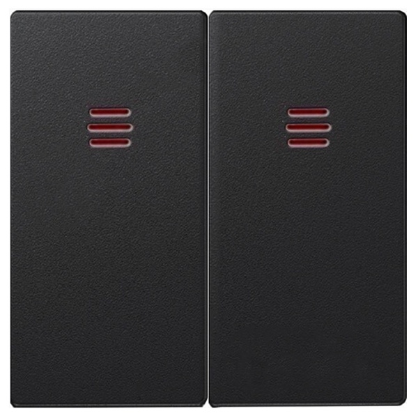 Клавиши Simon 82 (2 шт) для двухклавишного выключателя с подсветкой, графит