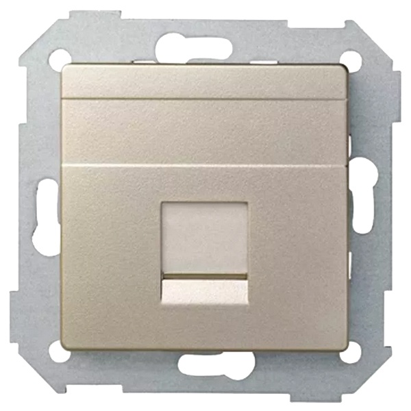 Адаптер со шторками Simon 82 на 1 коннектор UTP (RJ45) SYSTIMAX, шампань