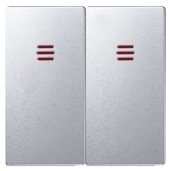 Клавиши Simon 82 Detail (2 шт) для двухклавишного выключателя с подсветкой, холодный алюминий