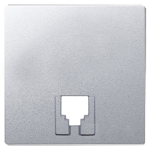 Накладка Simon 82 Detail на телефонную розетку RJ-11 RJ-12, холодный алюминий
